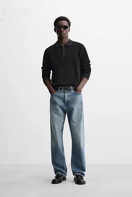 POLO EN MAILLE À ZIP