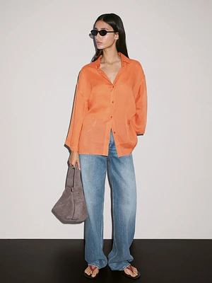 Chemisier ramie oversize