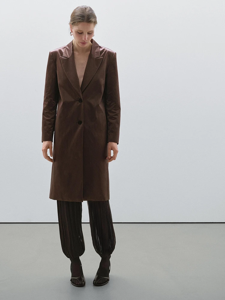Manteau long satiné - Studio