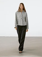 Check cotton blend shirt