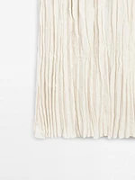 Flared pleated midi skirt
