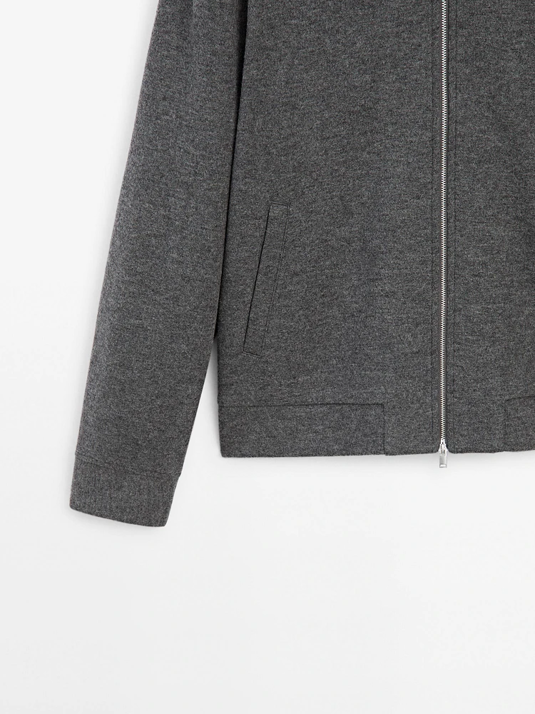 Double wool blend bomber jacket