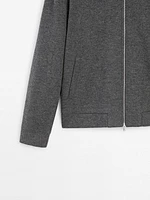 Double wool blend bomber jacket