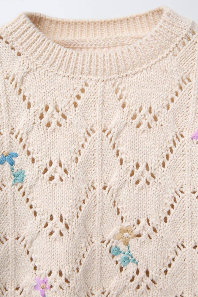 FLORAL KNIT SWEATER