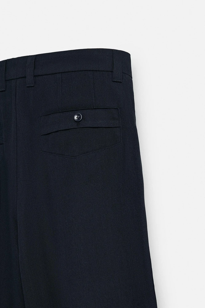PANTALON PLISSÉ COTON ET LYOCELL