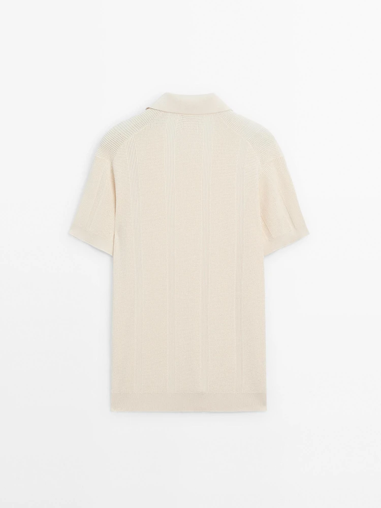 Polo en maille de coton à manches courtes