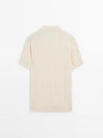 Short sleeve cotton knit polo shirt