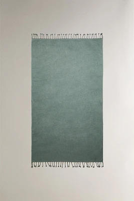 FRINGED COTTON BEACH TOWEL