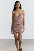 BEADED AND SEQUINED MINI DRESS
