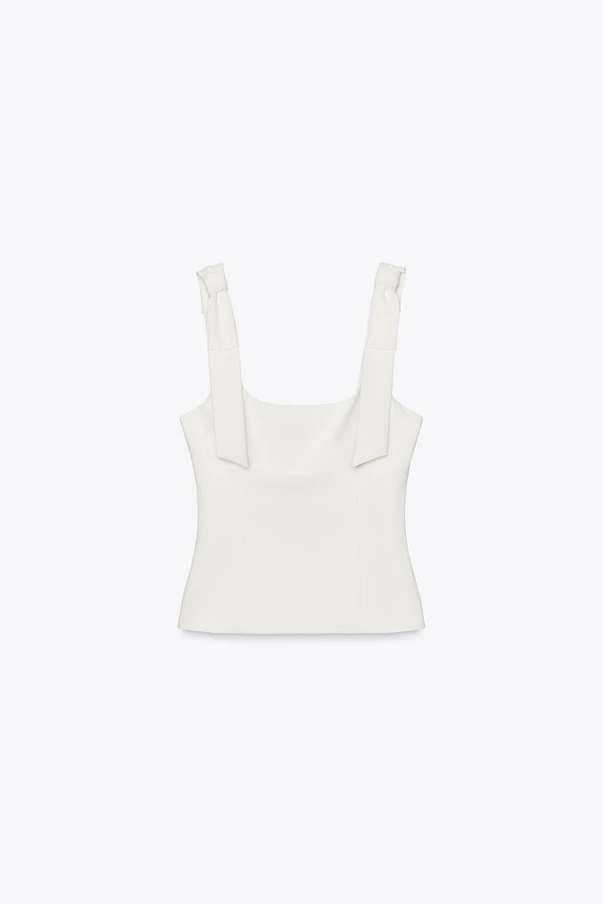 STRETCH TOP WITH BOWS