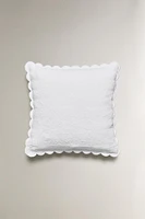 SCALLOPED FLOWER THROW PILLOW COVER