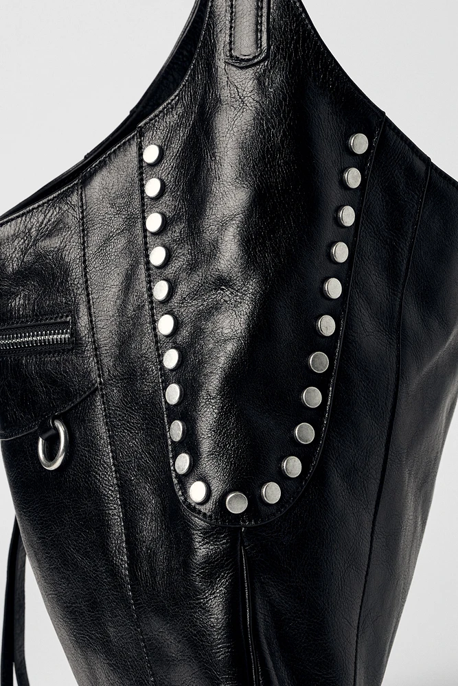 SAC SEAU DÉTAILS MÉTALLIQUES CUIR KATE MOSS X ZARA