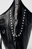 SAC SEAU DÉTAILS MÉTALLIQUES CUIR KATE MOSS X ZARA
