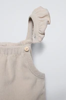 CORDUROY RUFFLED OVERALLS