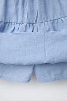 JUPE-SHORT EN LIN À VOLANTS