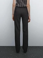 Mid-rise regular fit stretch trousers