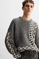 CONTRAST RIBBONS SWEATER LIMITED EDITION