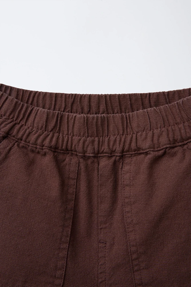 TEXTURED COTTON SHORTS