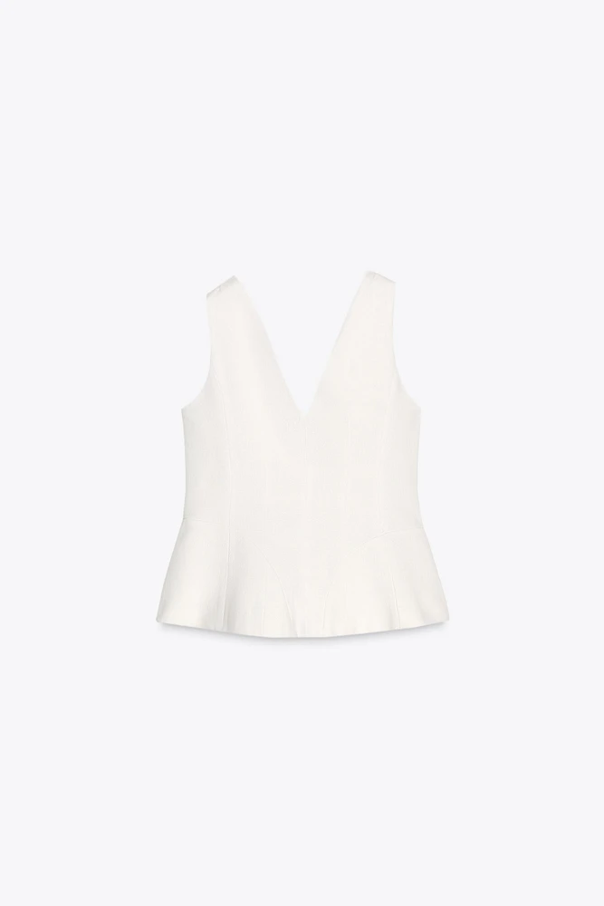 ZW COLLECTION LINEN BLEND VOLUME VEST