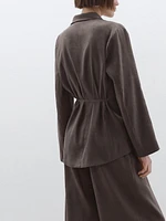 Blazer fluide en lin mélangé