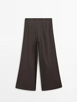 Pantalon plissé en lin mélangé