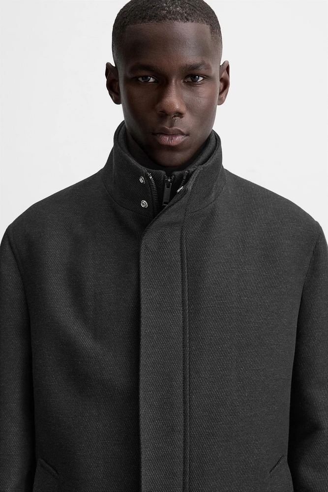 MANTEAU À COL AMOVIBLE
