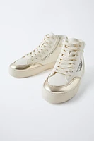 METALLIC HIGH TOP SNEAKERS