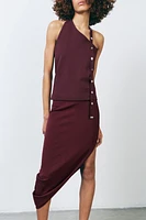 ASYMMETRIC CREPE SKIRT