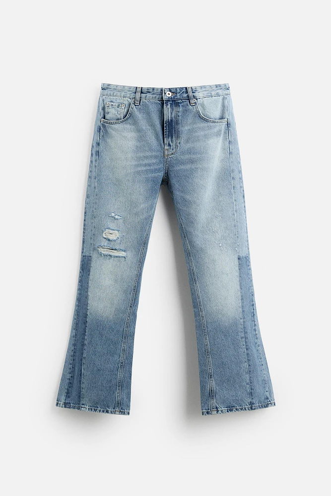 RIPPED FLARE FIT JEANS