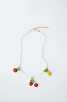 FRUIT PENDANT BEADED NECKLACE