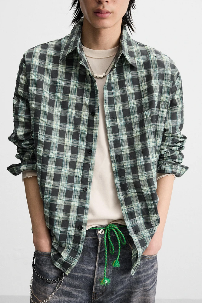 CHEMISE À CARREAUX EFFET FROISSÉ