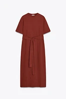 BELTED INTERLOCK DRESS