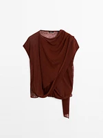 Flowing top with cape detail