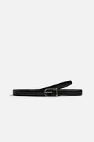 TOPSTITCHED LEATHER BELT