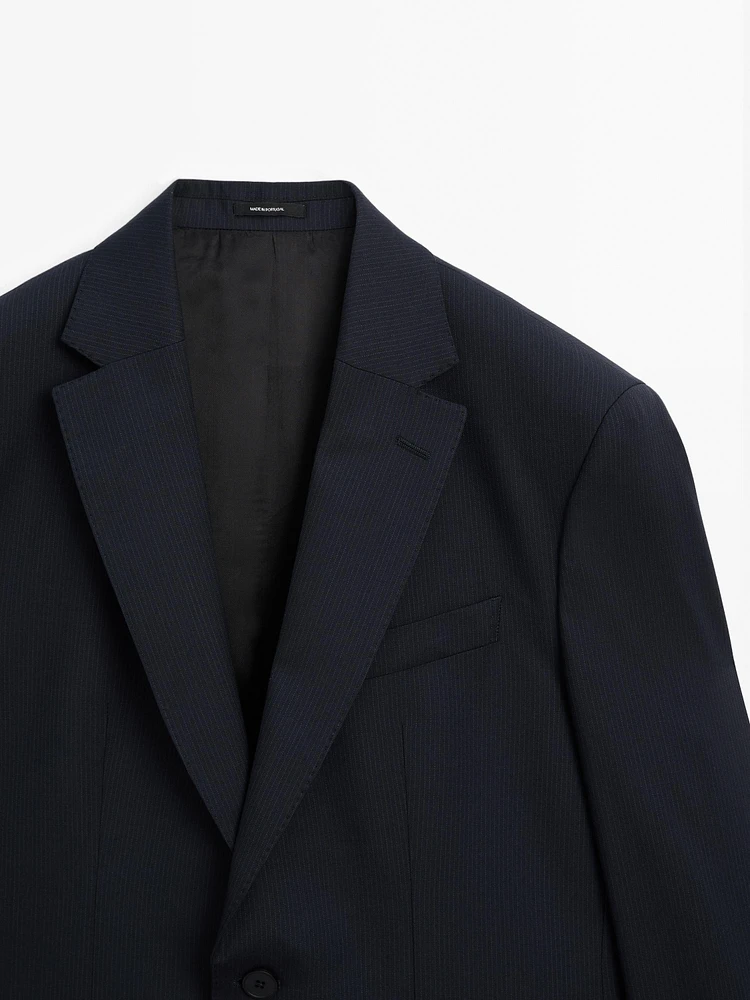 Veste de costume à rayures tennis en laine