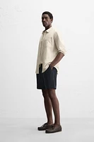TEXTURED REGULAR FIT BERMUDA SHORTS