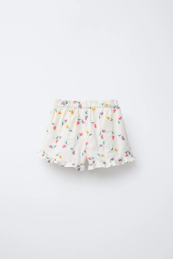 EMBROIDERED FLORAL SHORTS