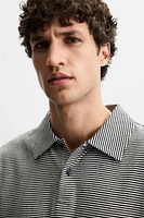 LINEN-COTTON STRIPED POLO SHIRT
