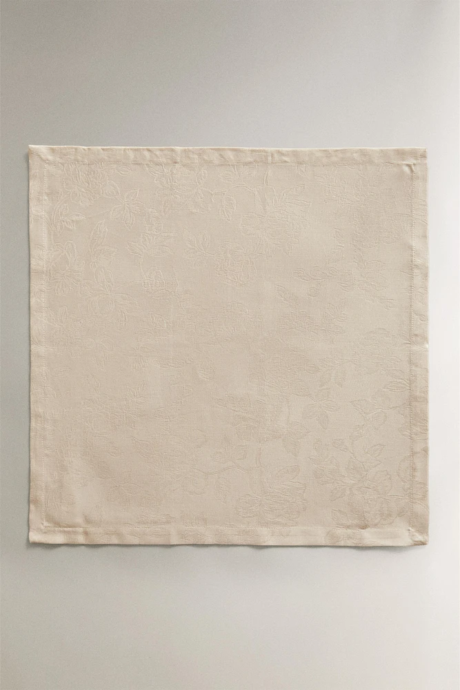 SERVIETTES DE TABLE JACQUARD FLEURS