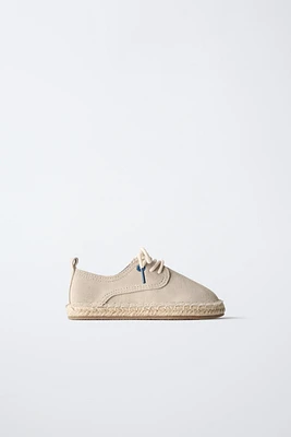 LIMITED EDITION JUTE LEATHER DERBY SHOES