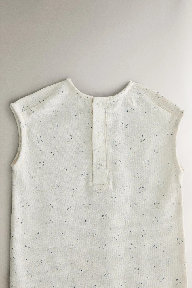 CHILDREN'S FLORAL PRINT FOOTED ROMPER
