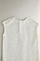 CHILDREN'S FLORAL PRINT FOOTED ROMPER