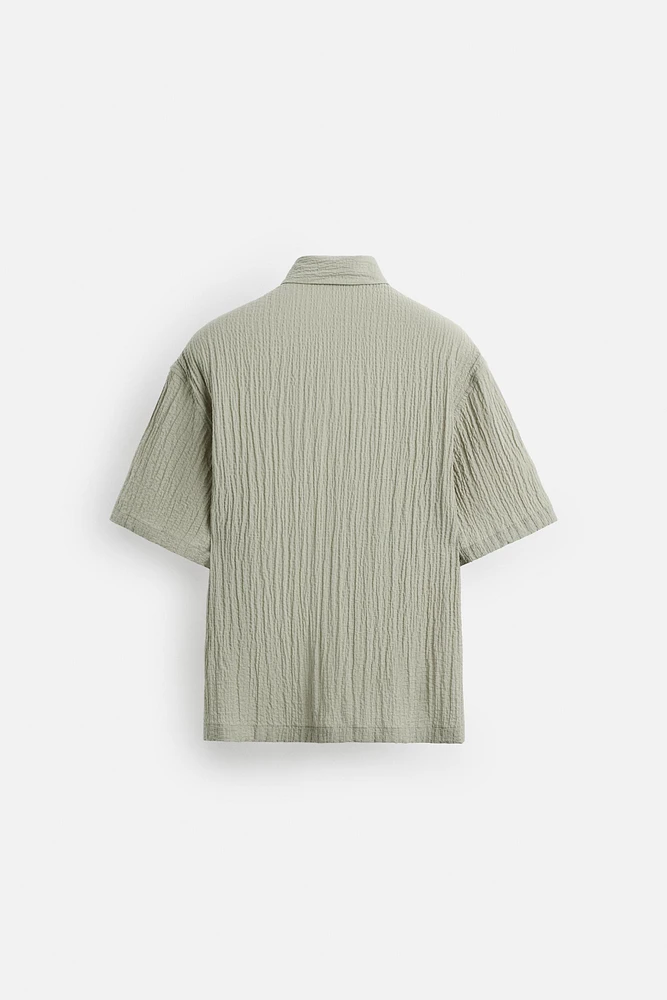 JACQUARD WRINKLE EFFECT SHIRT