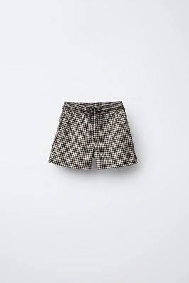 6-14 YEARS/ GINGHAM SWIM SHORTS