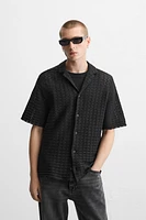 TEXTURED WEAVE KNIT SHIRT