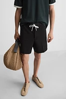 REGULAR FIT DRAWSTRING BERMUDA SHORTS