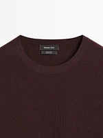 Textured knit short sleeve T-shirt