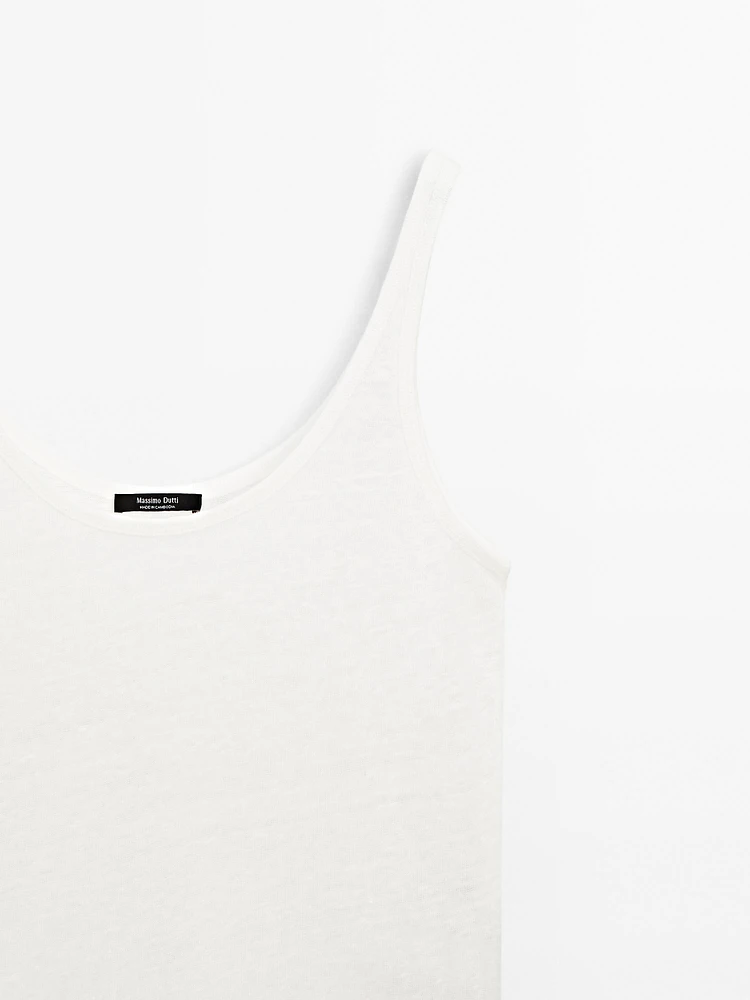 100% linen strappy top