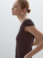 Pointelle cutwork T-shirt