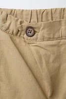 LINEN BLEND STRAIGHT PANTS